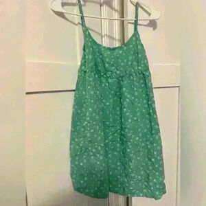 Cute floral green tank